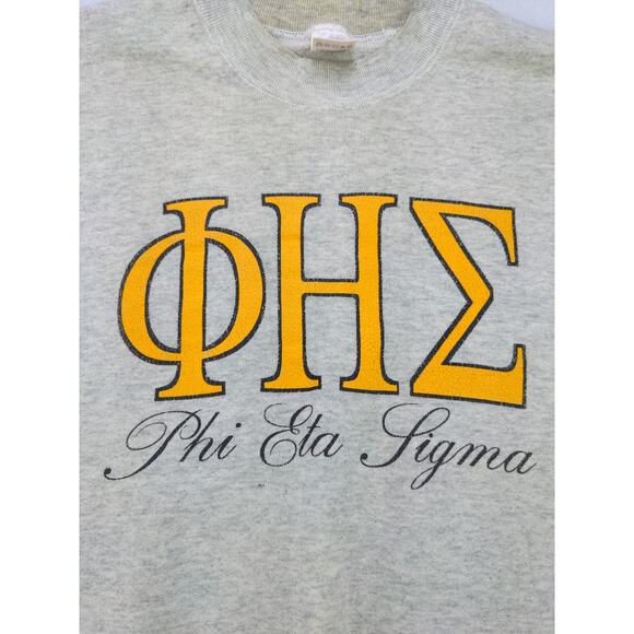 Mens Vintage Fruit of the Loom Phi Eta Sigma Pullover Sweatshirt SZ XL Gray - Picture 5 of 11